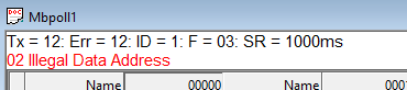 modbus poll illegal data address